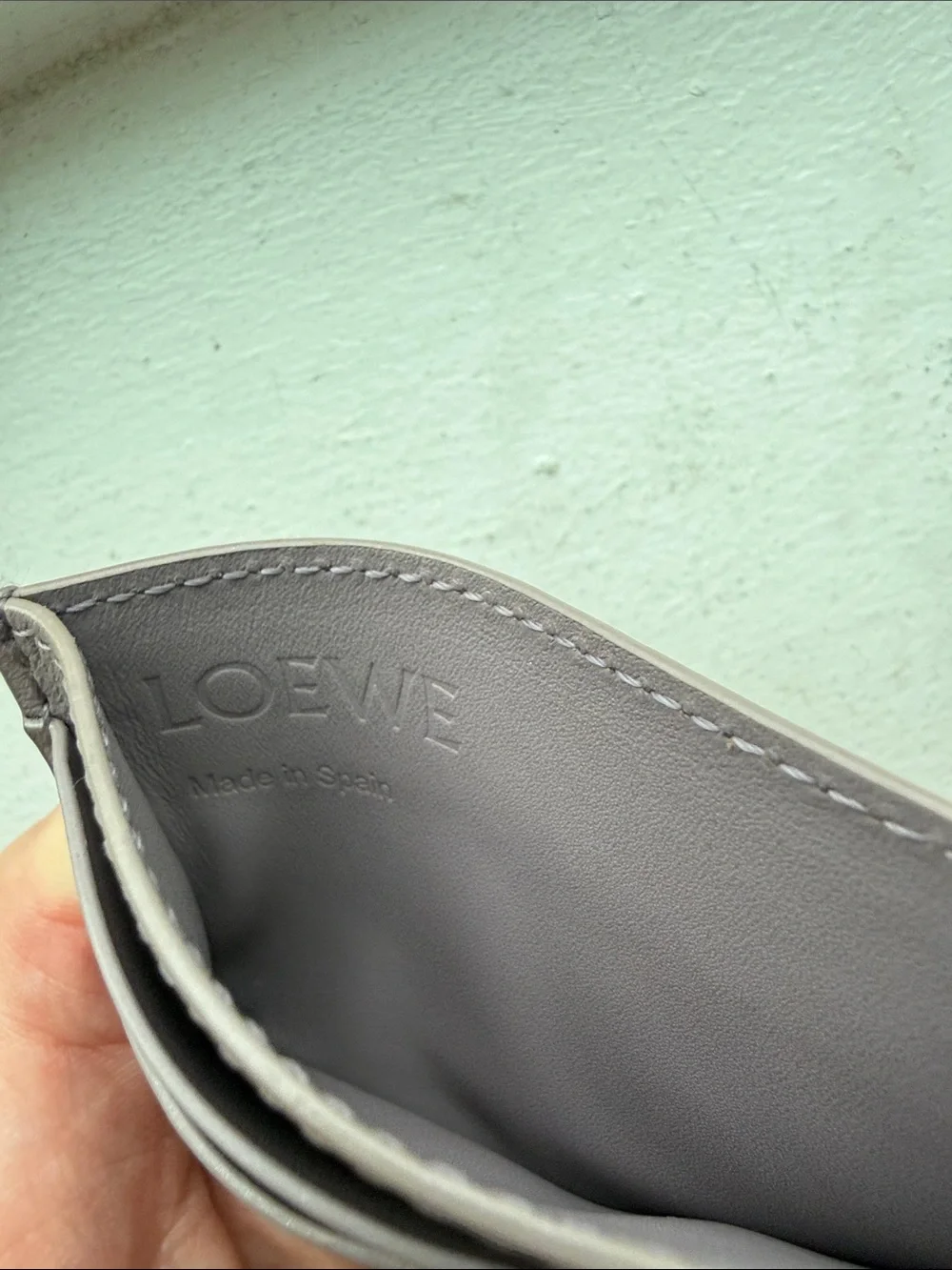 Leather Card Holder with Decorative Knot Detail - Taupe